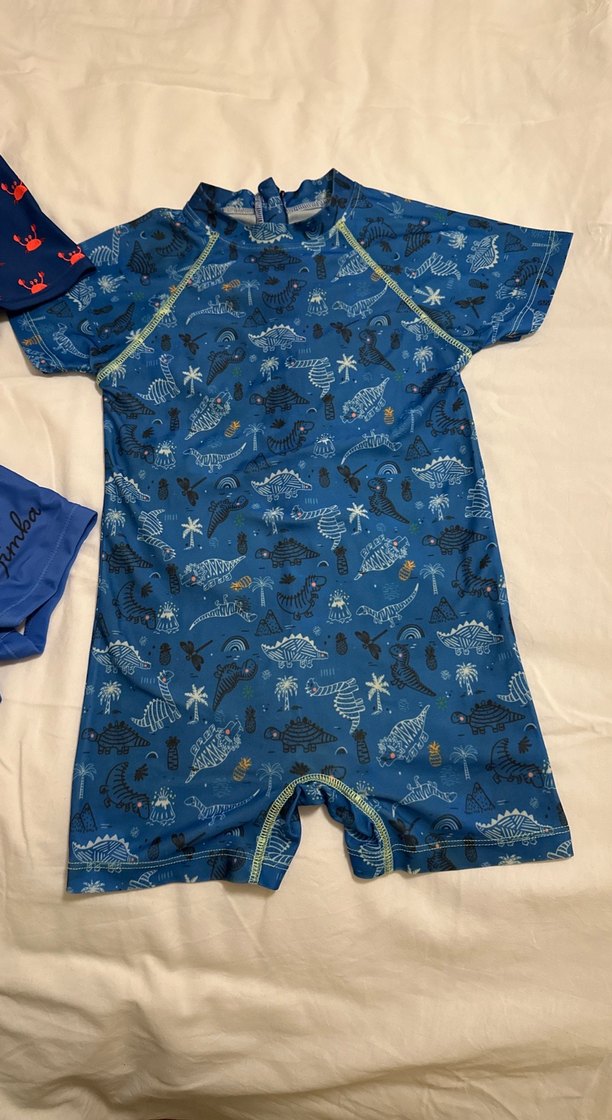 Erkek Çocuk Mavi Kısa Kollu Baskılı Mayo Seti - Görsel 2