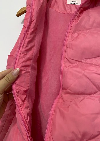 Kız Çocuk Pembe Kapüşonlu Şişme Yelek - Görsel 4