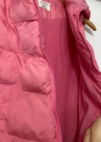 Kız Çocuk Pembe Kapüşonlu Şişme Yelek - Görsel 5