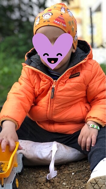 #bebek #mont #turuncu #sapka