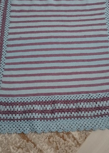 Bohem Çizgili Bej Masa Örtüsü - Görsel 3