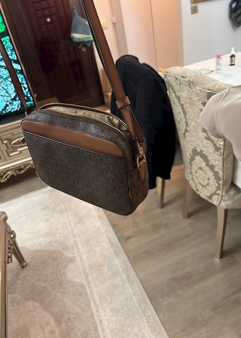 Michael Kors Zincir Detaylı Kahverengi Deri Çanta - Görsel 8