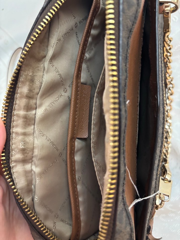 Michael Kors Zincir Detaylı Kahverengi Deri Çanta - Görsel 3