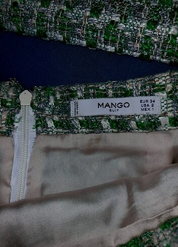 xs Beden Mango tüvil ceket etek takım
