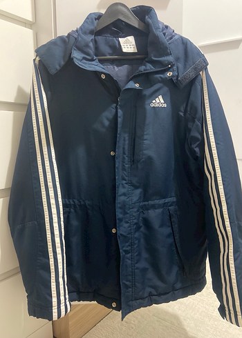 Erkek Lacivert Adidas Kapüşonlu Yağmurluk