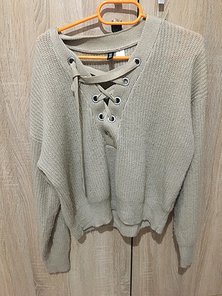 m Beden ten rengi Renk H&M bej kazak 