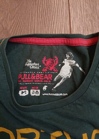 Pull and Bear Yeşil Baskılı Tişört Pamuklu