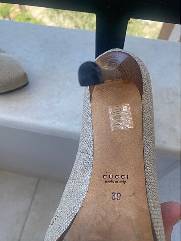 39 Beden kahverengi Renk Orijinal Gucci topuklu ayakkabı gece gündüz