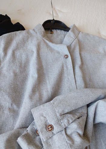 Gri Uzun Kollu Gömlek - Görsel 8