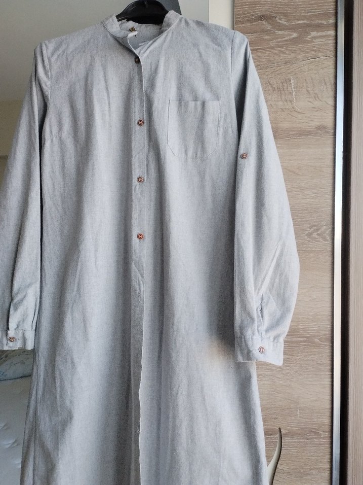 Gri Uzun Kollu Gömlek - Görsel 5