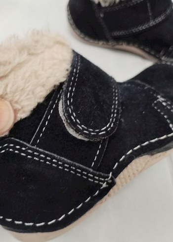 Kürklü Lacivert Erkek kız Bebek  Ayakkabısı - Görsel 3