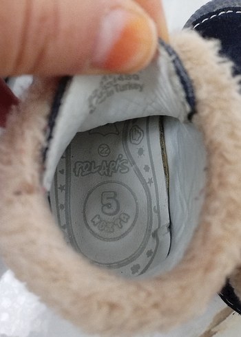 Kürklü Lacivert Erkek kız Bebek  Ayakkabısı - Görsel 5