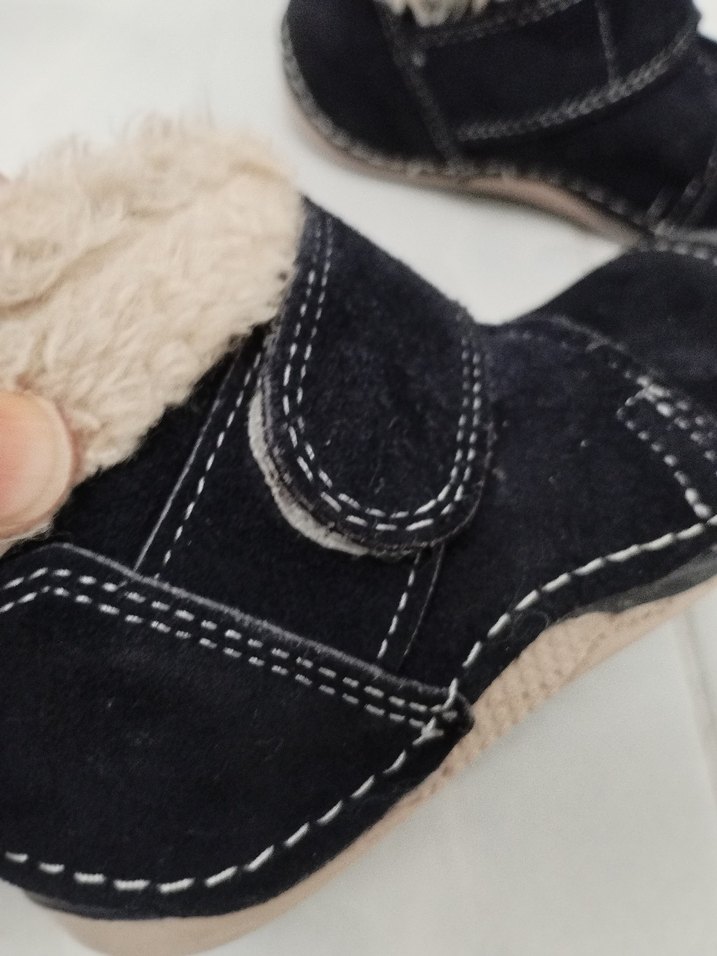 Kürklü Lacivert Erkek kız Bebek  Ayakkabısı - Görsel 3