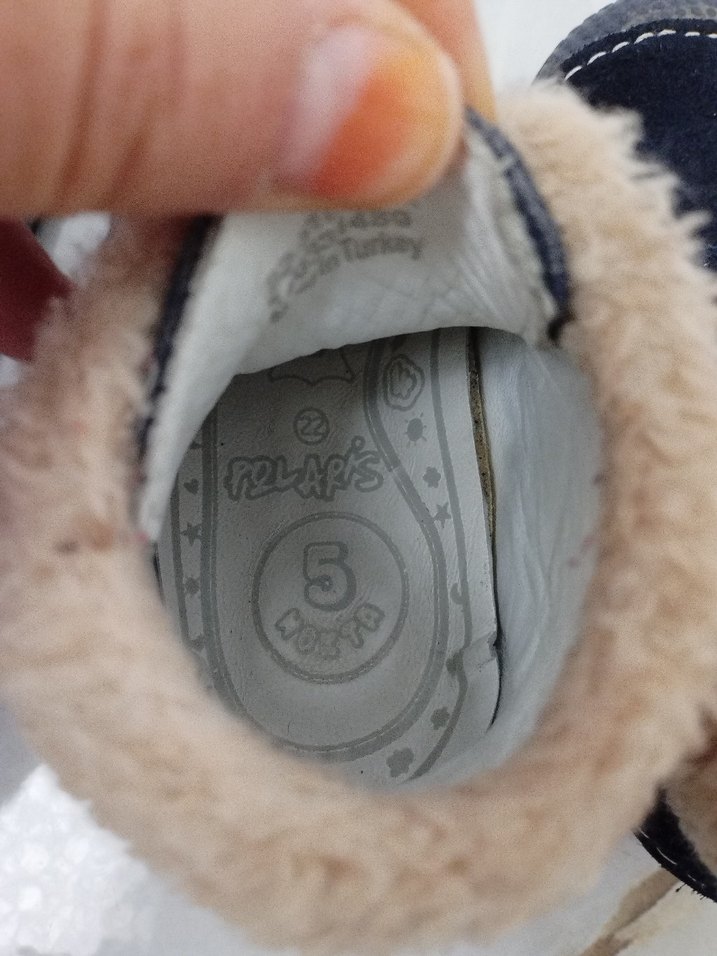 Kürklü Lacivert Erkek kız Bebek  Ayakkabısı - Görsel 5