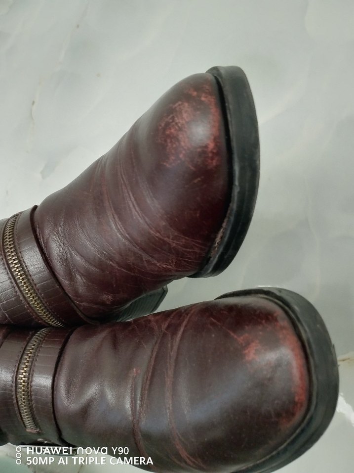 DERIMOD bordo Deri Tokalı Kadın Bot - Görsel 4