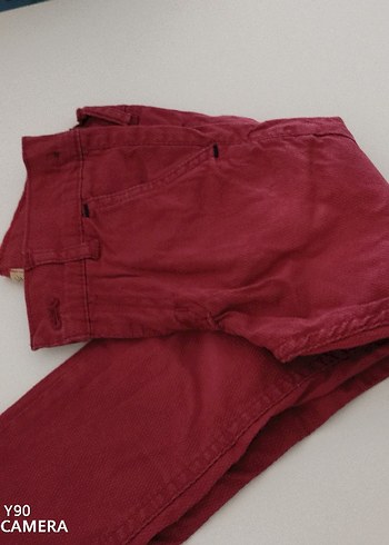 Bordo Düğmeli Erkek Çocuk Bol Kesim Pantolon - Görsel 7