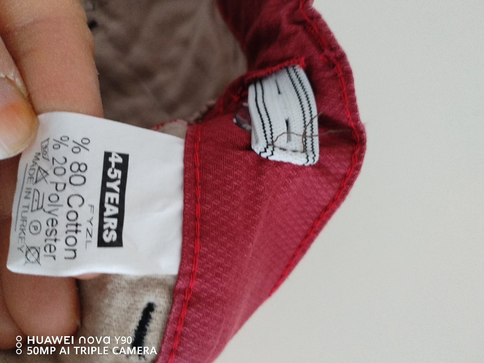 Bordo Düğmeli Erkek Çocuk Bol Kesim Pantolon - Görsel 4