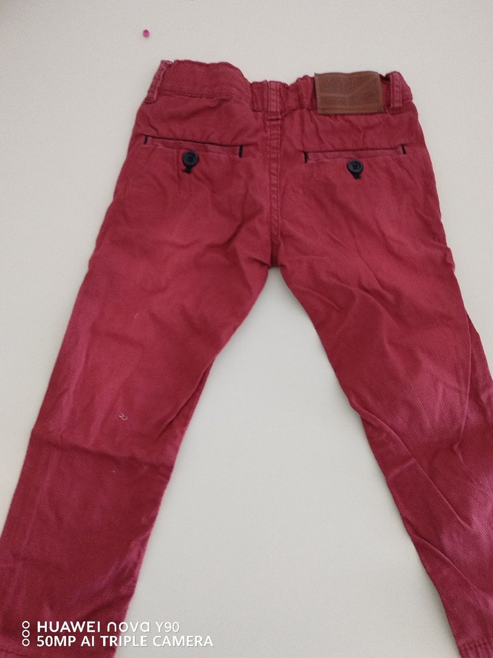 Bordo Düğmeli Erkek Çocuk Bol Kesim Pantolon - Görsel 2