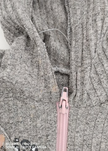 Kız Çocuk kahverengi Kapüşonlu Nakışlı Hırka - Görsel 3