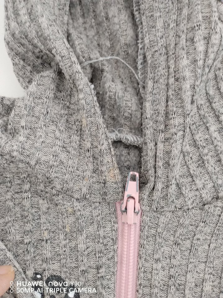 Kız Çocuk kahverengi Kapüşonlu Nakışlı Hırka - Görsel 3