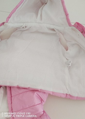 Kız Çocuk Pembe Nakışlı Kapüşonlu Yelek - Görsel 6