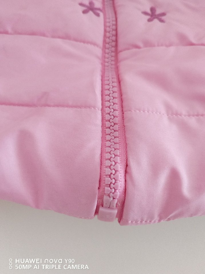 Kız Çocuk Pembe Nakışlı Kapüşonlu Yelek - Görsel 4