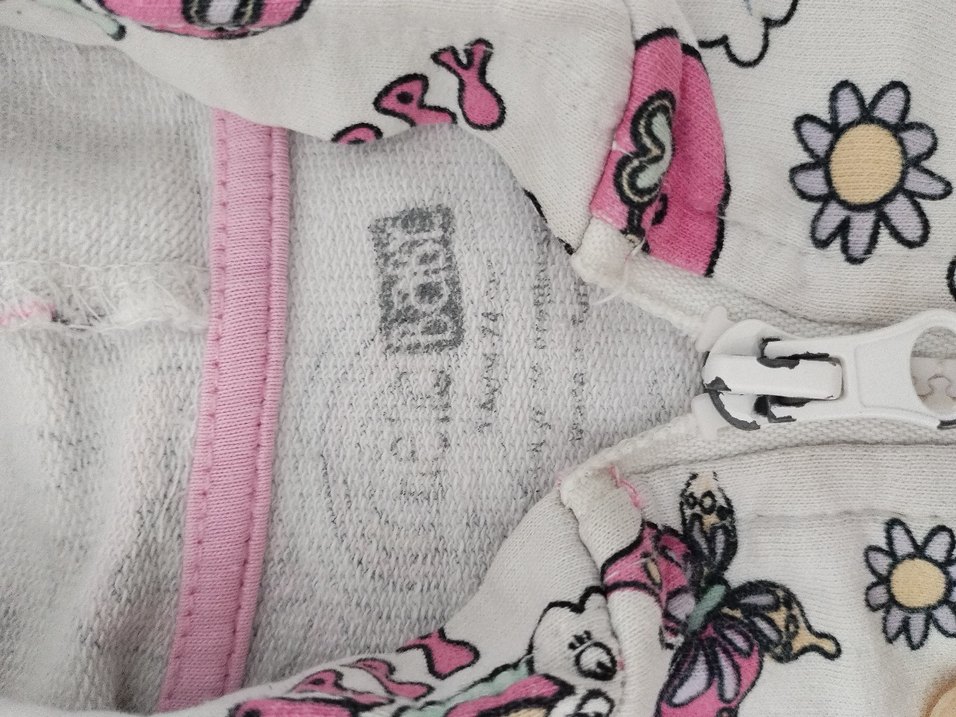 Kız Çocuk Çok Renkli Baskılı Fermuarlı kapişon ceket - Görsel 4