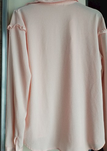 Kadın Pembe Fırfırlı Gömlek - Görsel 3