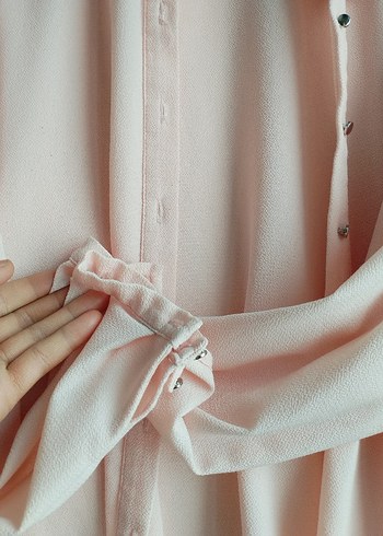 Kadın Pembe Fırfırlı Gömlek - Görsel 2