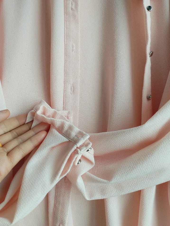 Kadın Pembe Fırfırlı  Gömlek - Görsel 2