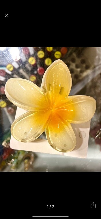 Çiçek mandal toka sarı