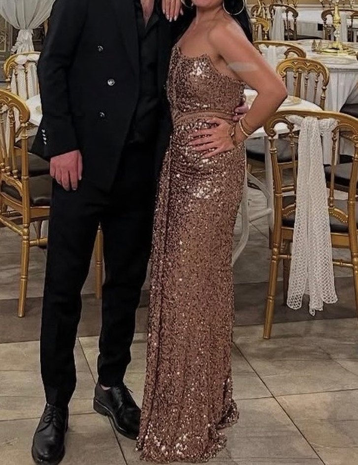 Parlak Straplez Abiye - Görsel 3