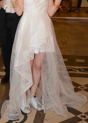 Beyaz Straplez After Gelinlik - Görsel 2