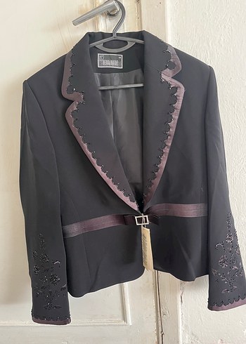 Nakışlı Siyah Kadın Blazer Ceket