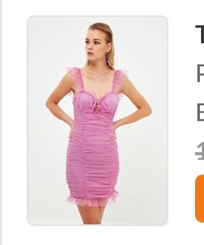 Pembe yaka detaylı milla elbise