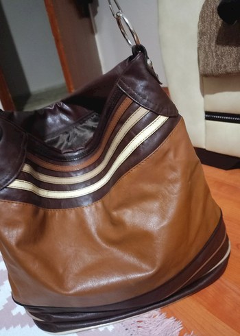 Kahverengi hakiki Deri Kadın Çanta - Görsel 2