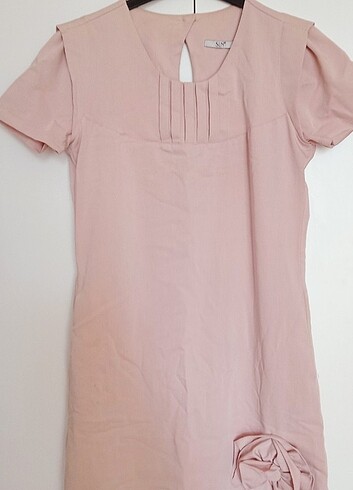 Toz pembe elbise 