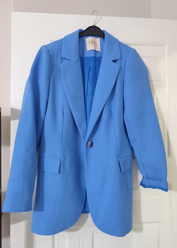 Diğer Mavi Düğmeli Kadın Blazer Ceket