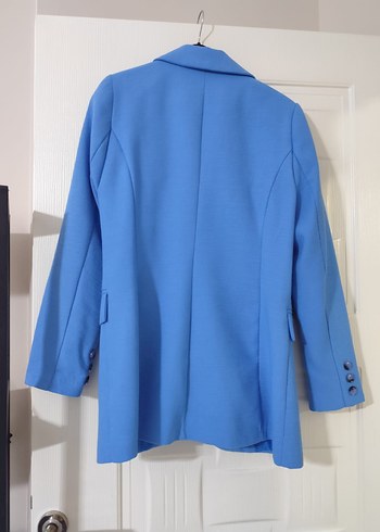 l Beden mavi Renk Mavi Düğmeli Kadın Blazer Ceket