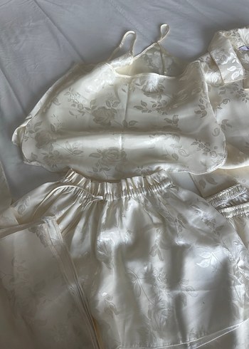 Diğer Nakışlı saten Kadın Pijama gecelik Takımı