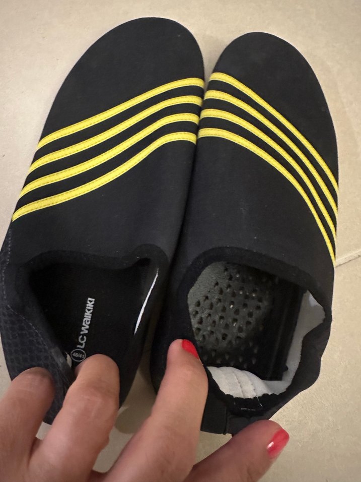 Siyah Sarı Erkek deniz ayakkabısı Velcro - Görsel 3