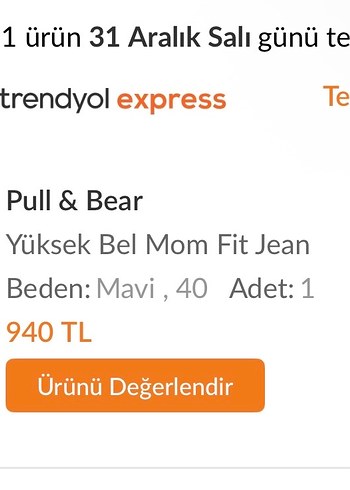 Pull and Bear Pull and bear yüksek bel mom jean