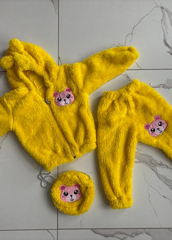 Kışlık Peluş Kız Çocuk Takım - Görsel 3