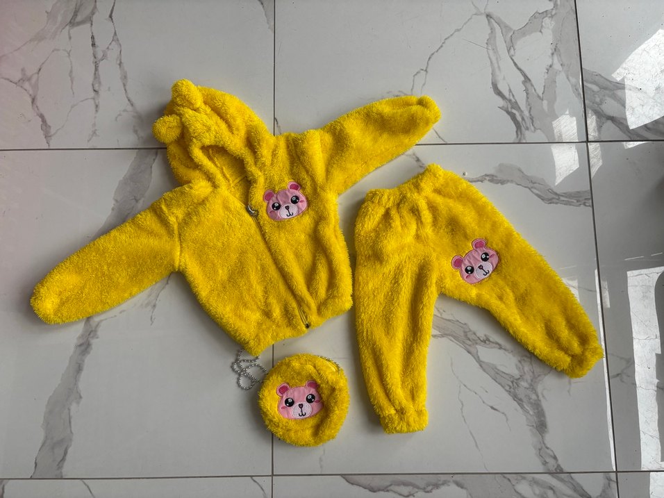 Kışlık Peluş Kız Çocuk Takım - Görsel 3