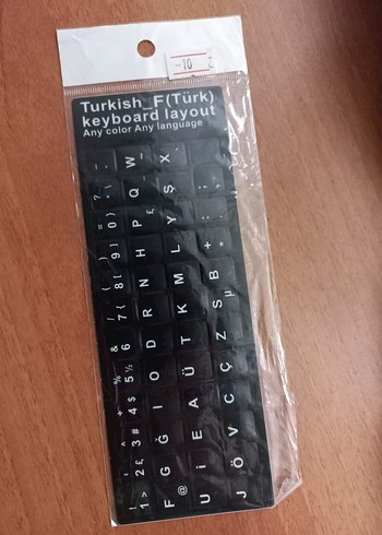 Türkçe F Klavye Düzeni Sticker Seti Siyah - Görsel 2