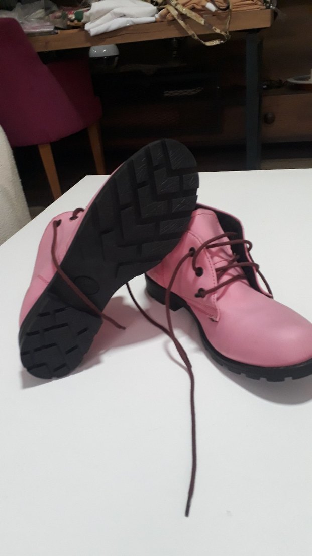 Pembe Kadın Lastik Topuklu Bot - Görsel 3