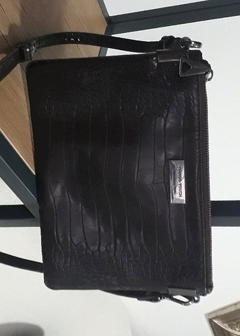 Kahverengi Yılan Desenli Deri Kadın Portföy Çanta - Görsel 4