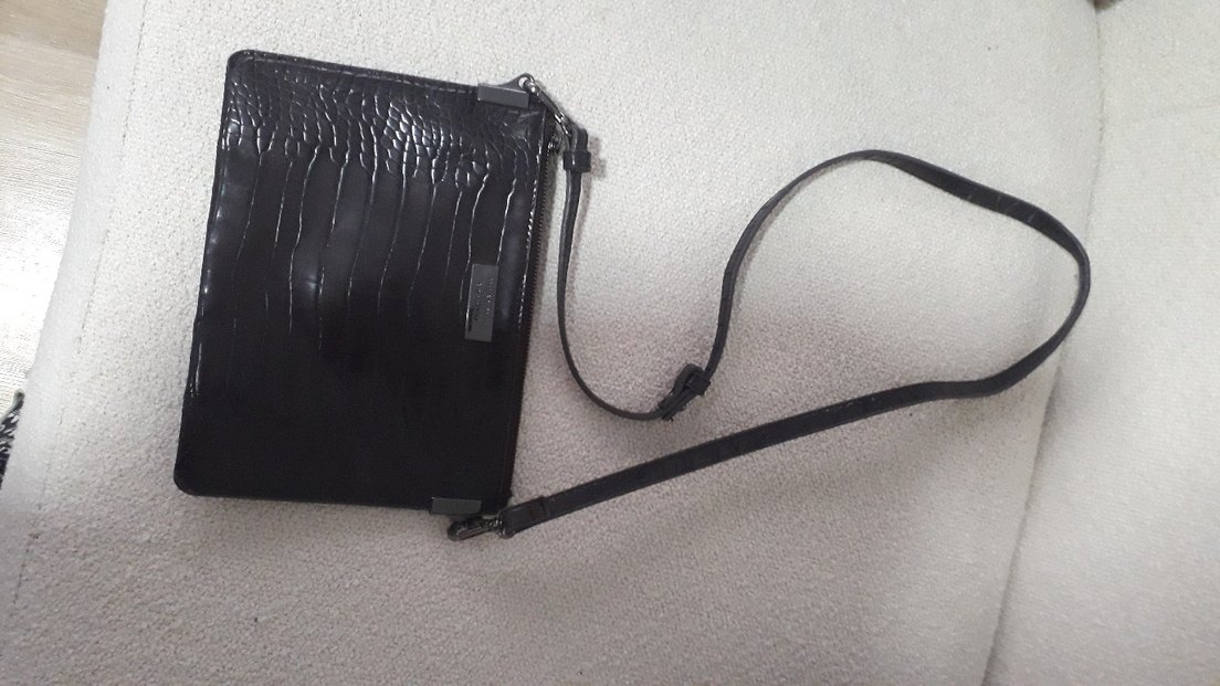 Kahverengi Yılan Desenli Deri Kadın Portföy Çanta - Görsel 3