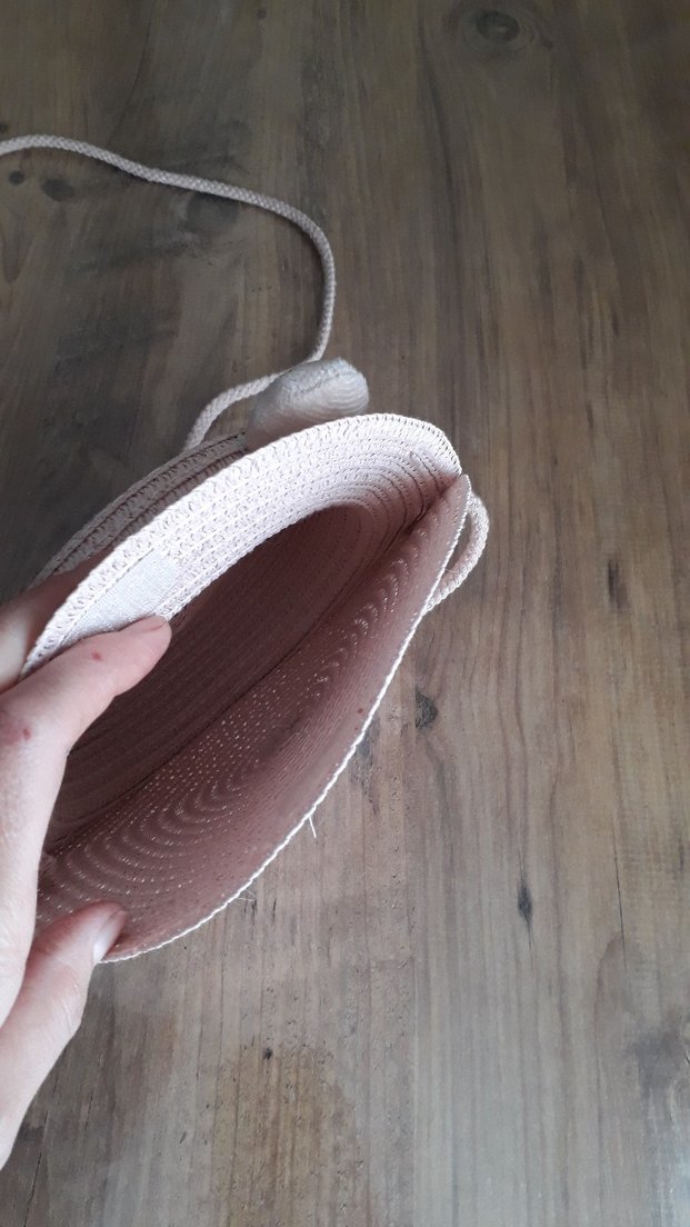 Somon rengi ayıcıklı hasır çanta - Görsel 4