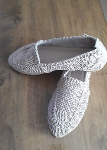 Örgü Detaylı Bej Kadın Babet Ayakkabı - Görsel 2